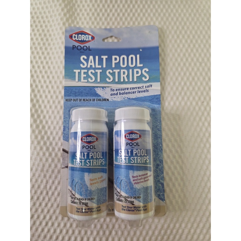 New CLOROX Salt Pool Test Strips 25-Balancer Strips / 10- Salt Levels Strips Q